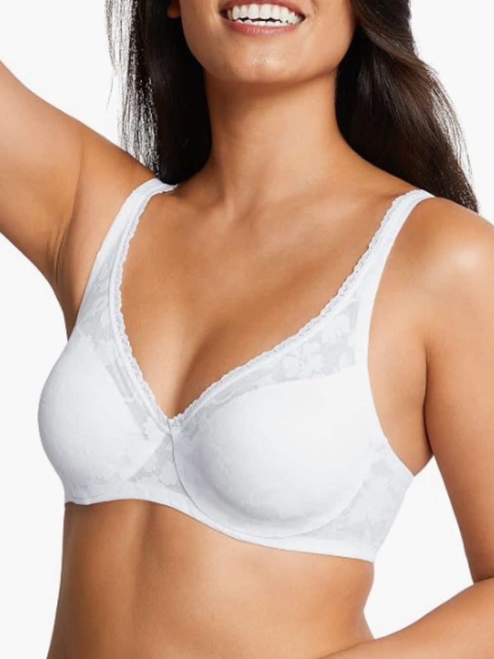 Bali Women's Lace Underwire Bra, Multiway Convertible Bra White Size 42C 12195